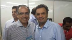 Na foto de rede social, o diretor-executivo da Fundação Florestal, Eduardo Soares de Camargo, ao lado do senador Aécio Neves (PSDB)