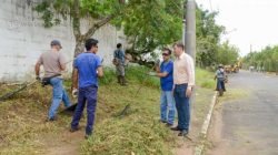 É possível verificar que parte do muro no local está aberta. Grande quantidade de entulho e mato alto deixa vizinhos incomodados