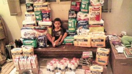 Ao invés de presentes, Noah Calixto pediu aos convidados fralda geriátrica para doar a um abrigo de Rio Claro