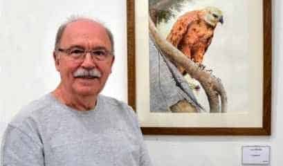 Cada detalhe da ave foi retratado pelo aquarelista Sebastião Luiz Miotto, no quadro ‘Formoso’