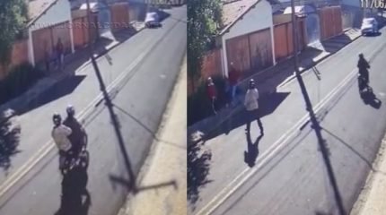 Em vídeo divulgado em uma rede social, é possível ver a ação dos bandidos no bairro Bela Vista