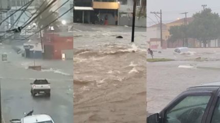 Moradores registraram alagamento na Avenida Visconde do Rio Claro