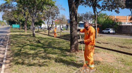 Prefeitura faz limpeza e capinação na Avenida Amaral Gurgel e entorno.
