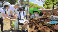 Foto 1: “Juntos Para um Melhor Planeta”; Foto 2: “O Plástico em Contraste com o Verde”