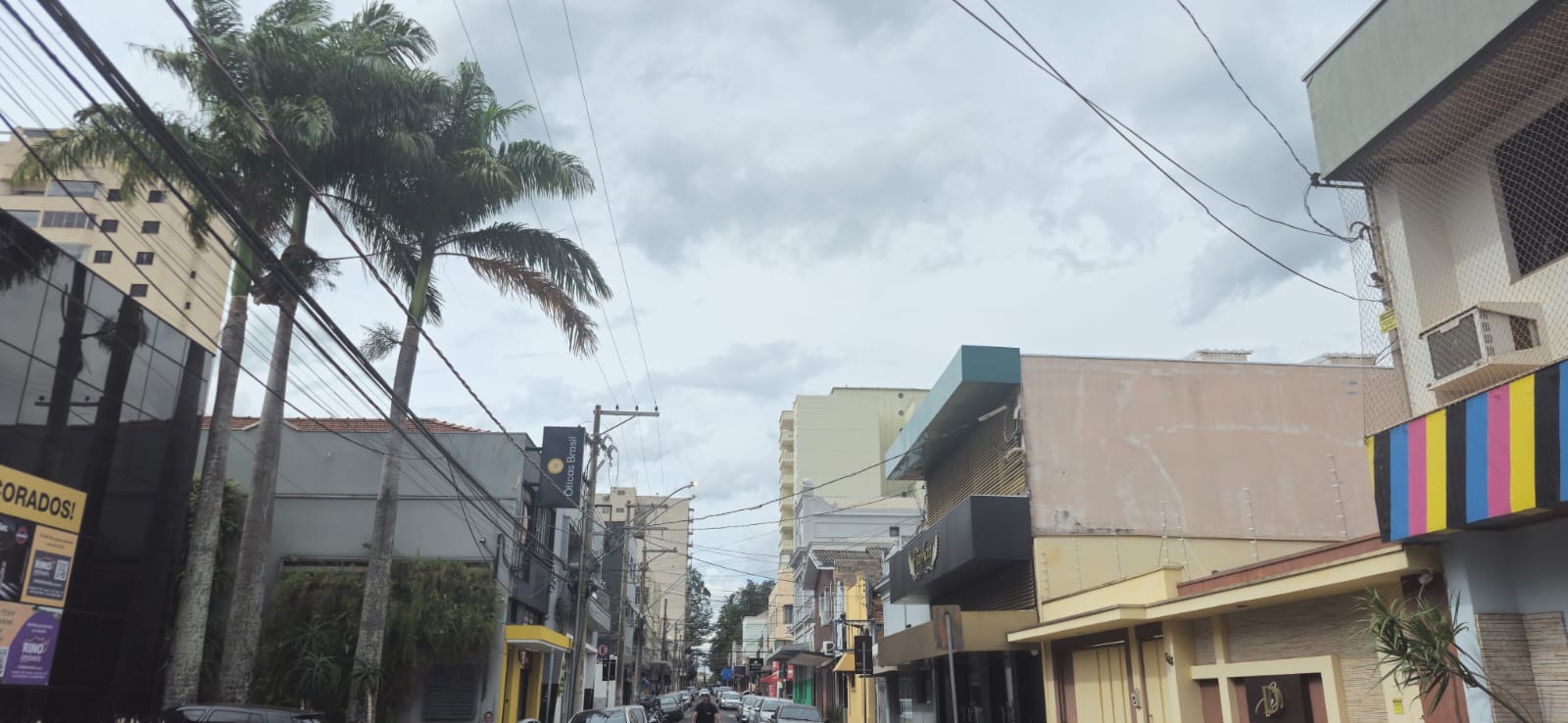 Tempo nublado em Rio Claro; sol entre algumas nuvens; nuvens; nebuloso