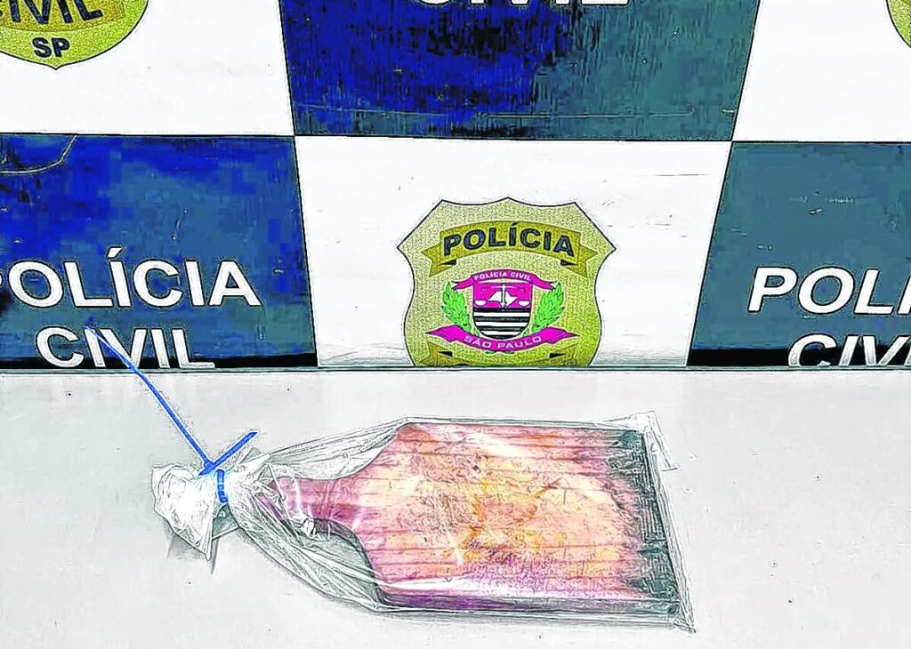 Tábua usada pelo autor do homicídio para golpear a vítima