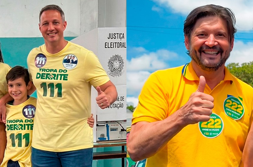 Derrite (à esquerda) e André do Prado (à direita), eleitos por São Paulo. Foto: Reprodução/Agência Senado