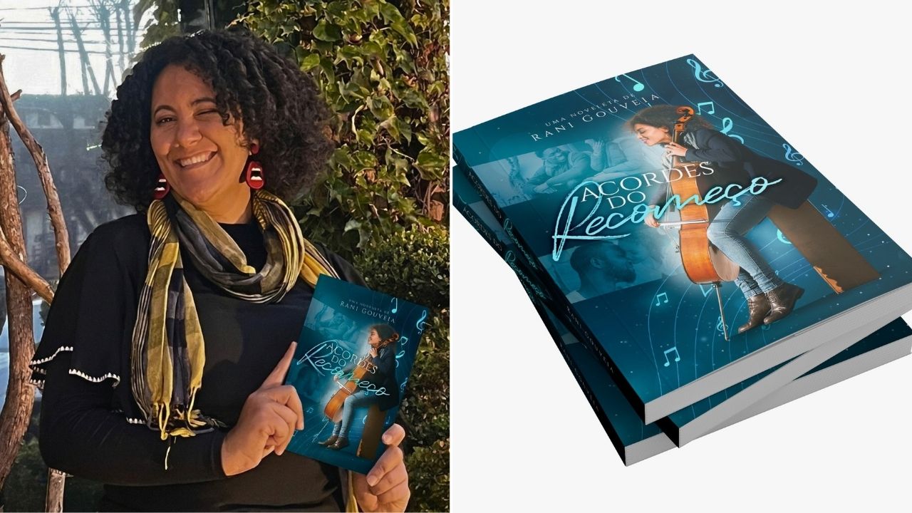 Rani Gouveia lança romance ambientado em Rio Claro durante terceira Flirc. Imagem da autora com seu livro publicado. Foto: Divulgação